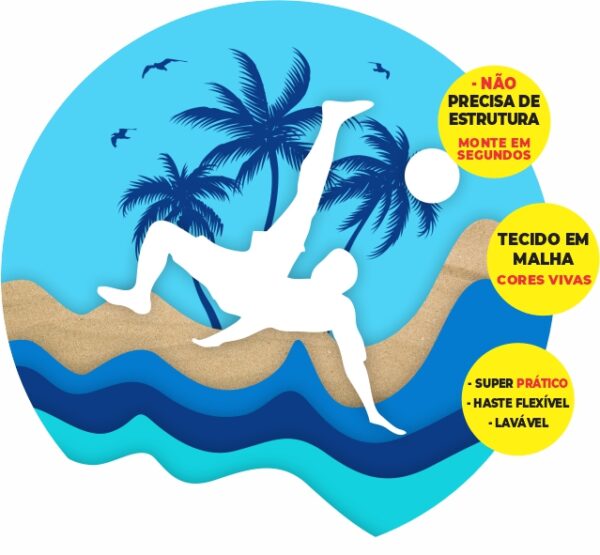 Painel Redondo 3D Futêvolei Abre Fácil Tecido