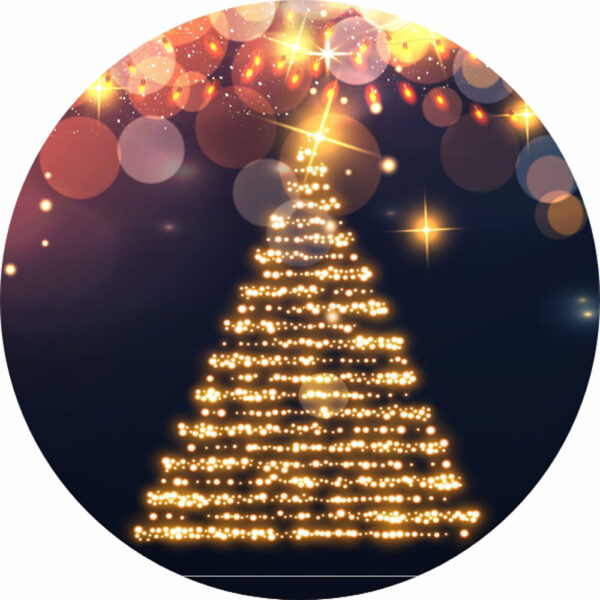 Painel Redondo 3D Natal Arvore Tecido Sublimado