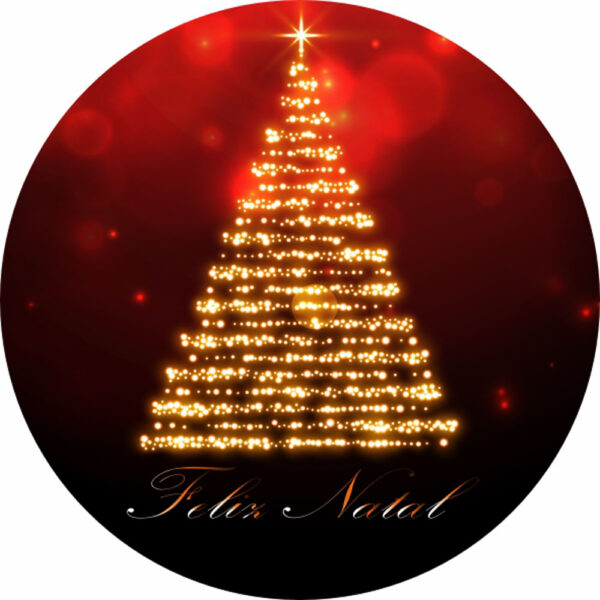 Painel Redondo 3D Natal Arvore Tecido Sublimado