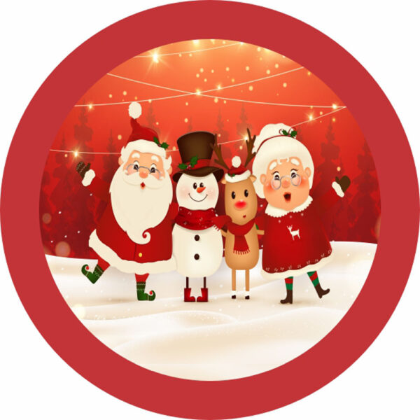 Painel Redondo 3D Natal Tecido Sublimado