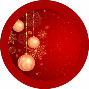 Painel Redondo 3D Natal Tecido Sublimado