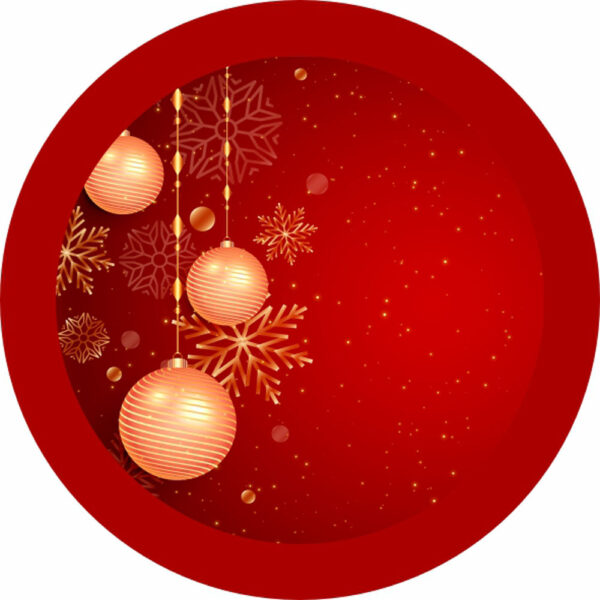 Painel Redondo 3D Natal Tecido Sublimado