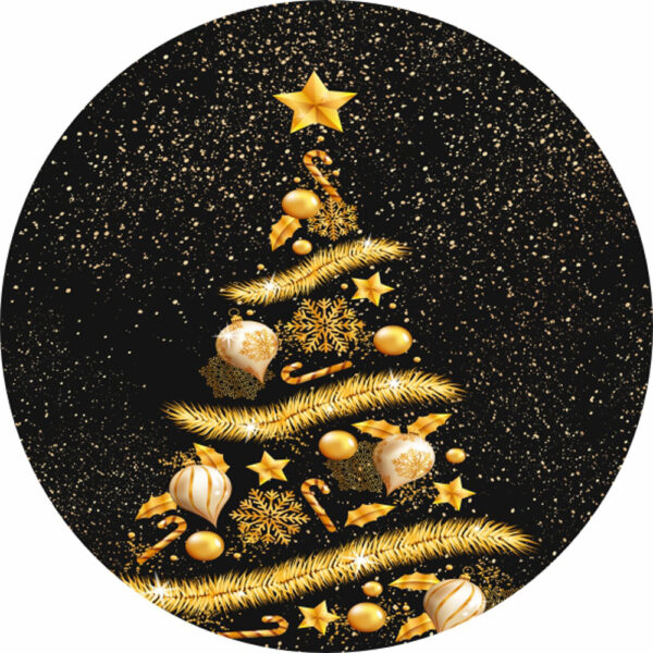 Painel Redondo 3D Feliz Natal Tecido Sublimado