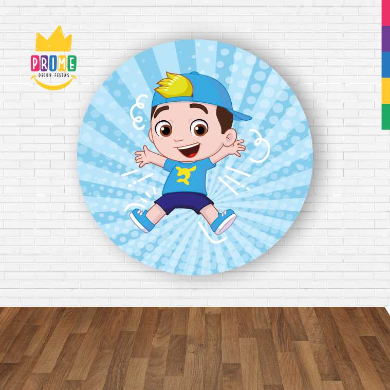 Painel Redondo 3D Luccas Neto Abre Fácil Tecido - Imagem 2