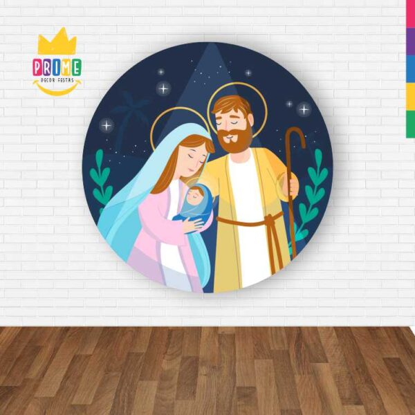 Painel Redondo 3D Menino Jesus Abre Fácil Tecido - Image 2