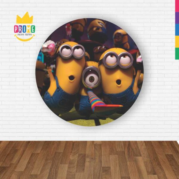 Painel Redondo 3D Minions Abre Fácil Tecido - Image 2