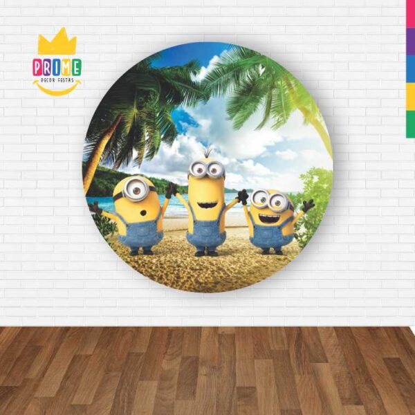 Painel Redondo 3D Minions Abre Fácil Tecido - Image 2
