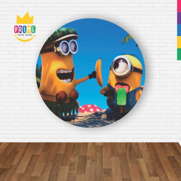 Painel Redondo 3D Minions Abre Fácil Tecido - Image 2