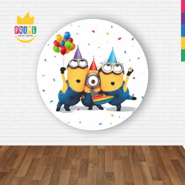 Painel Redondo 3D Minions Abre Fácil Tecido - Image 2