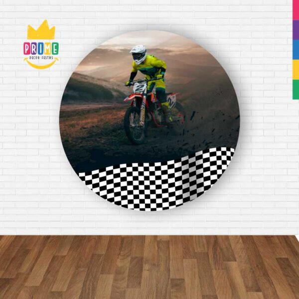 Painel Redondo 3D Motocross Abre Fácil Tecido - Image 2