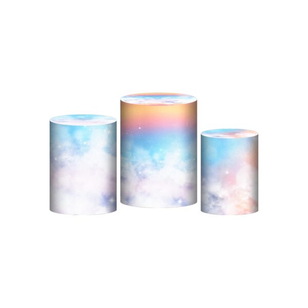 Trio Capa Cilindro Chuva De Amor 3d Em Tecido Com Elástico