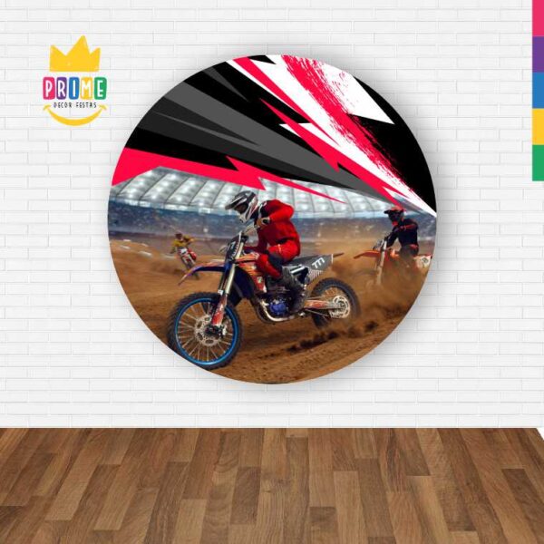 Painel Redondo 3D Motocross Abre Fácil Tecido - Image 2