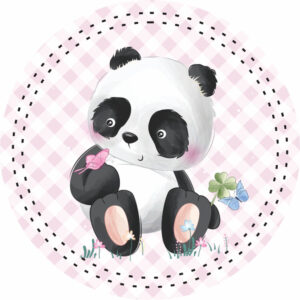 Painel Redondo 3D Panda Tecido Sublimado