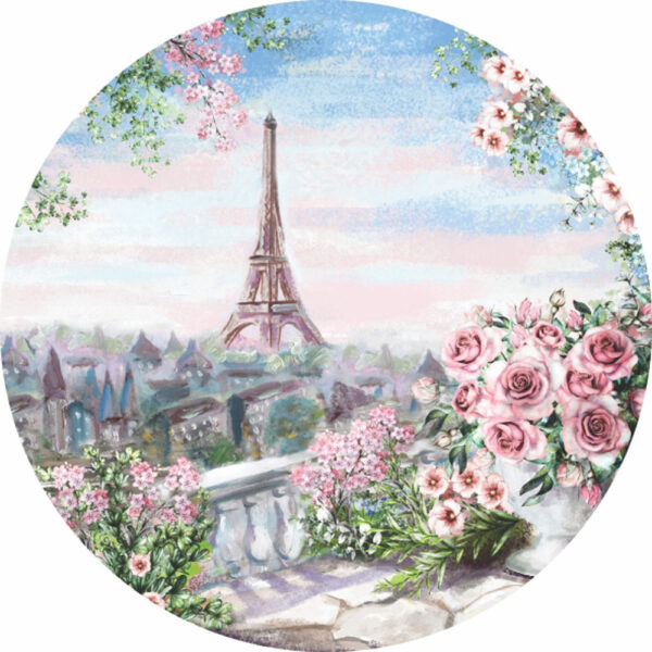 Painel Redondo 3D Paris Tecido Sublimado