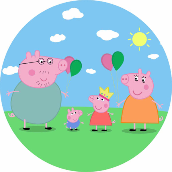 Painel Redondo 3D Peppa Pig Tecido Sublimado