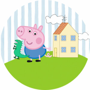 Painel Redondo 3D Peppa Pig Tecido Sublimado