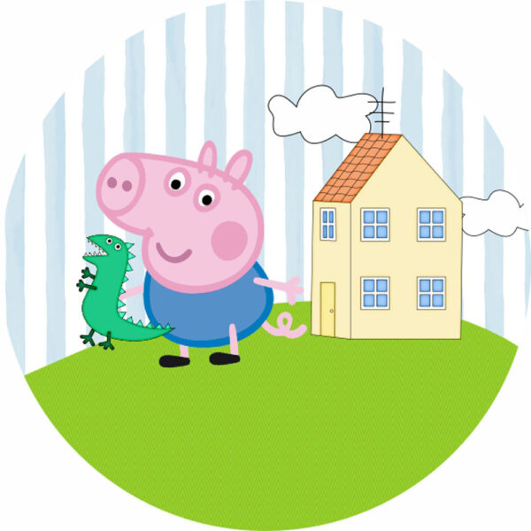 Painel Redondo 3D Peppa Pig Tecido Sublimado