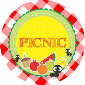 Painel Redondo 3D Picnic Tecido Sublimado