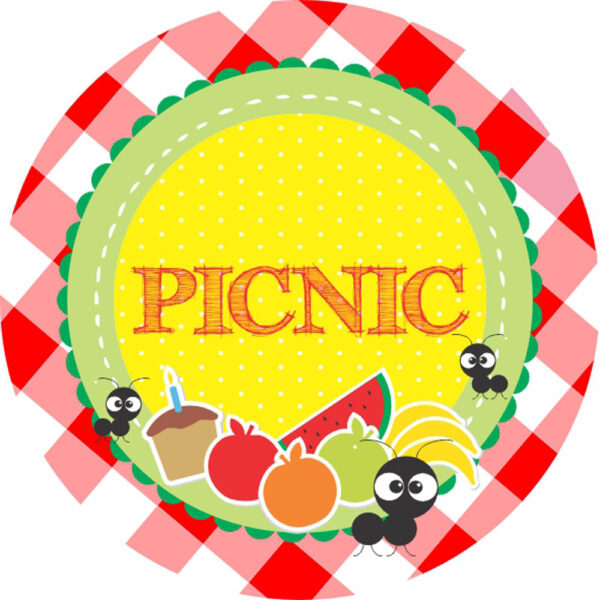 Painel Redondo 3D Picnic Tecido Sublimado