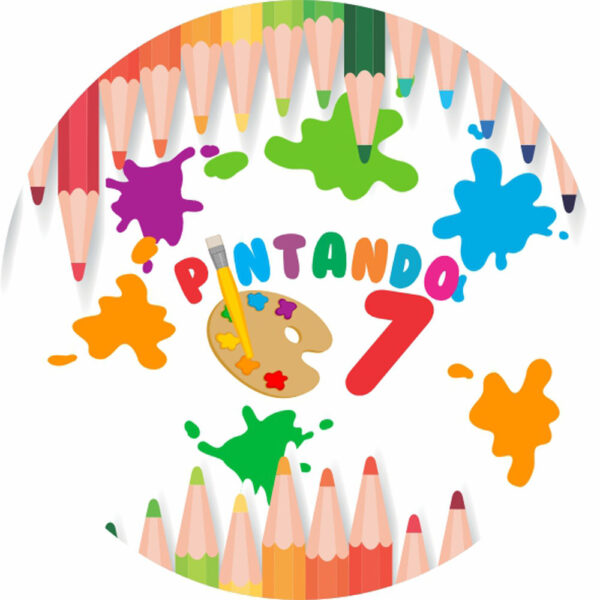 Painel Redondo 3D Pintando o 7 Tecido Sublimado