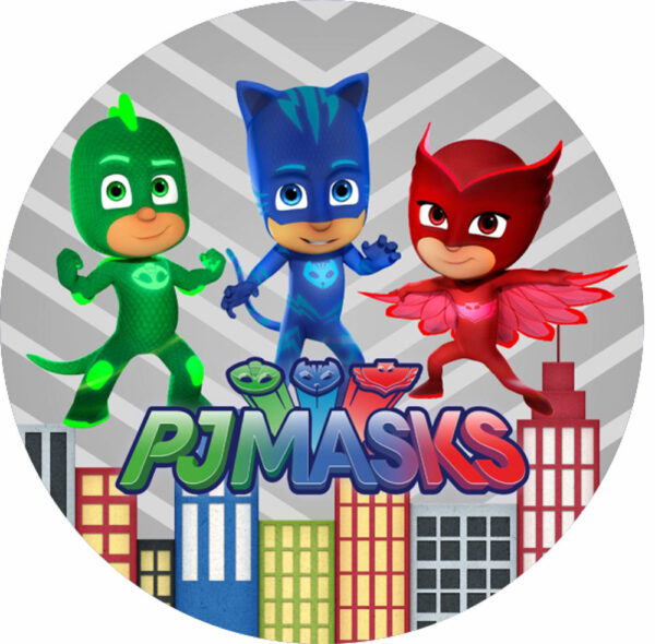 Painel Redondo 3D PJ Masks Tecido Sublimado