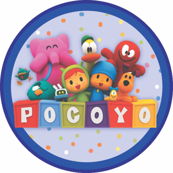 Painel Redondo 3D Pocoyo Tecido Sublimado
