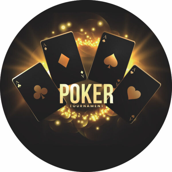 Painel Redondo 3D Poker Tecido Sublimado