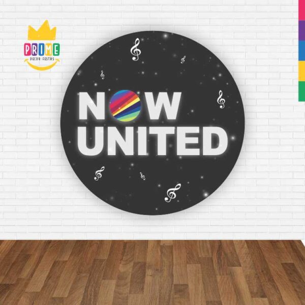 Painel Redondo 3D Now United Abre Fácil Tecido - Image 2