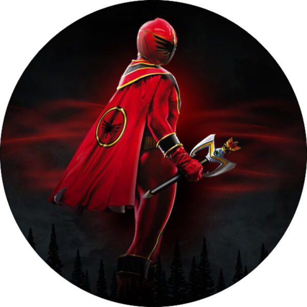 Painel Redondo 3D Power Rangers Tecido Sublimado
