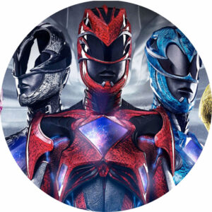 Painel Redondo 3D Power Rangers Tecido Sublimado