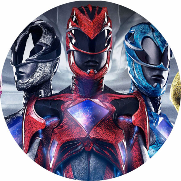 Painel Redondo 3D Power Rangers Tecido Sublimado