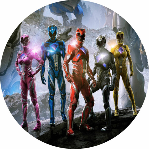 Painel Redondo 3D Power Rangers Tecido Sublimado