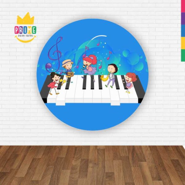 Painel Redondo 3D Música Abre Fácil Tecido - Image 2