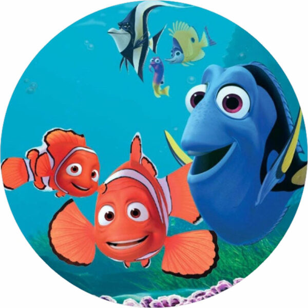Painel Redondo 3D Procurando Nemo Tecido Sublimado