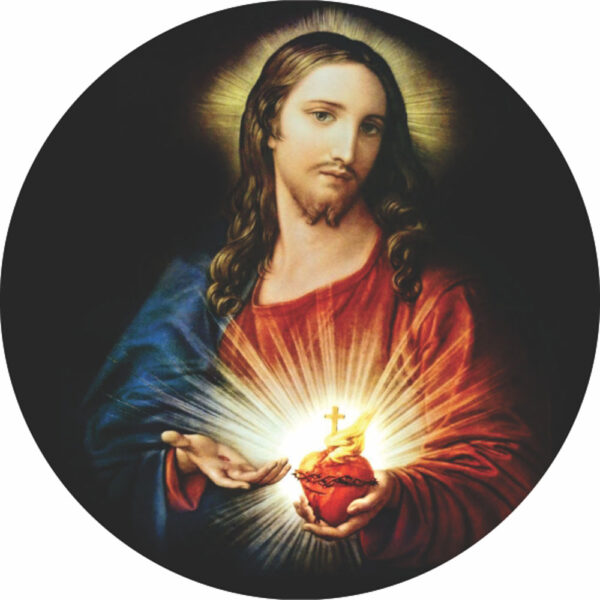 Painel Redondo 3D Religioso Jesus Tecido Sublimado