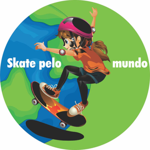 Painel Redondo 3D Skate Tecido Sublimado