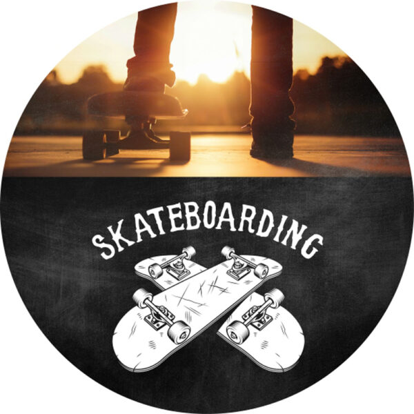 Painel Redondo 3D Skate Tecido Sublimado