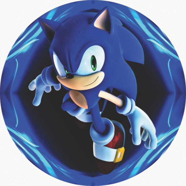 Painel Redondo 3D Sonic Tecido Sublimado