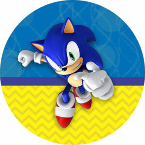 Painel Redondo 3D Sonic Tecido Sublimado