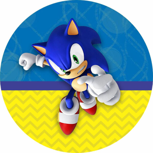 Painel Redondo 3D Sonic Tecido Sublimado