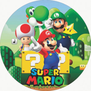 Painel Redondo 3D Super Mario Tecido Sublimado OUTLET