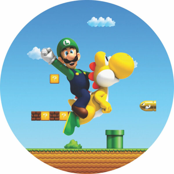 Painel Redondo 3D Super Mario Tecido Sublimado