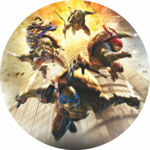 Painel Redondo 3D Tartarugas Ninjas Tecido Sublimado
