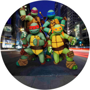 Painel Redondo 3D Tartarugas Ninjas Tecido Sublimado