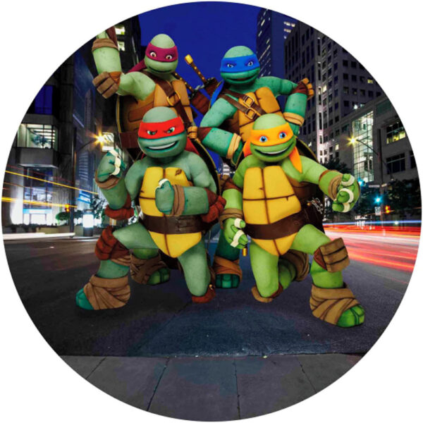 Painel Redondo 3D Tartarugas Ninjas Tecido Sublimado