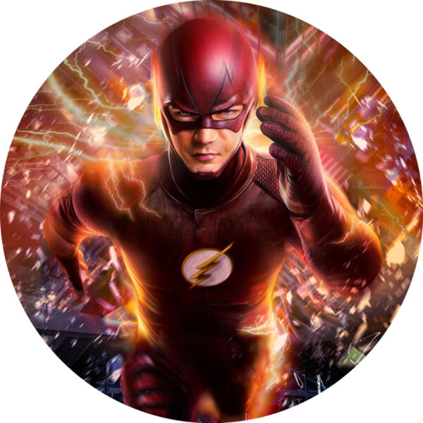 Painel Redondo 3D The Flash Tecido Sublimado