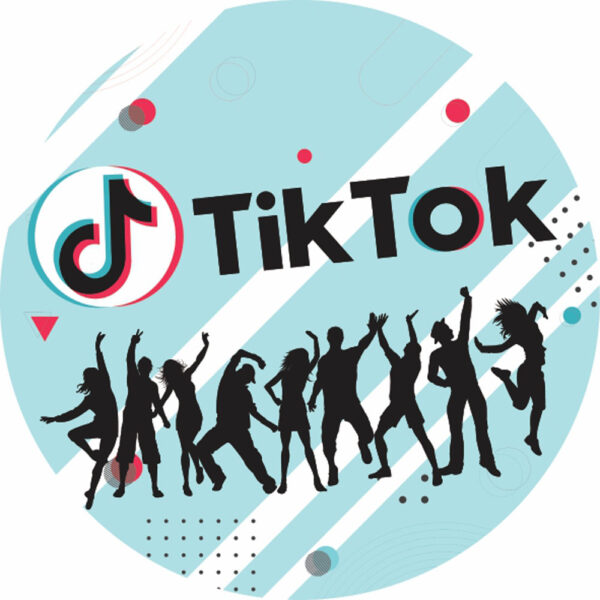 Painel Redondo 3D Tik Tok Tecido Sublimado