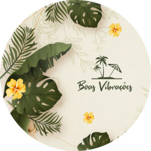 Painel Redondo 3D Tropical Tecido Sublimado