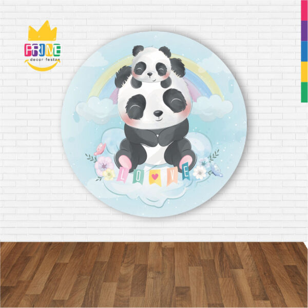 Painel Redondo 3D Panda  Abre Fácil Tecido - Image 2