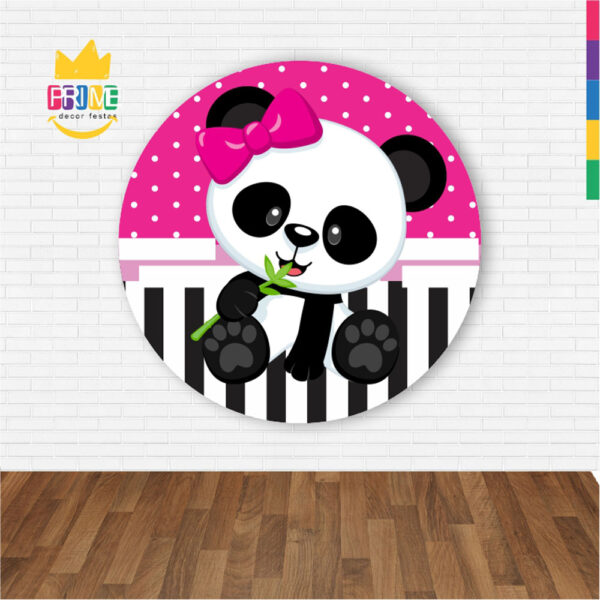 Painel Redondo 3D Panda  Abre Fácil Tecido - Image 2